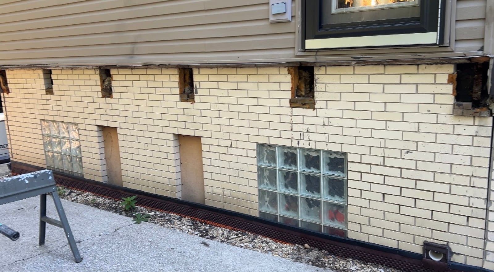Stone Veneer Foundation — before