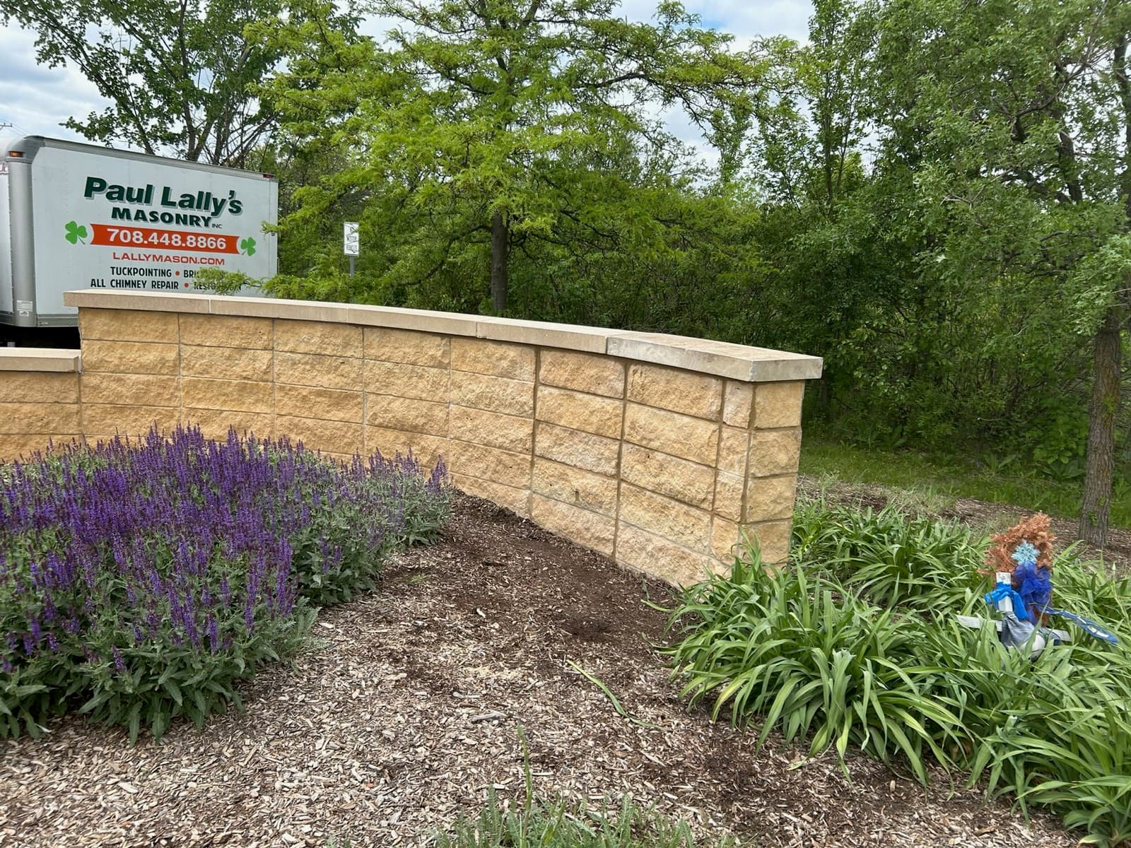 Limestone Garden Wall — completed